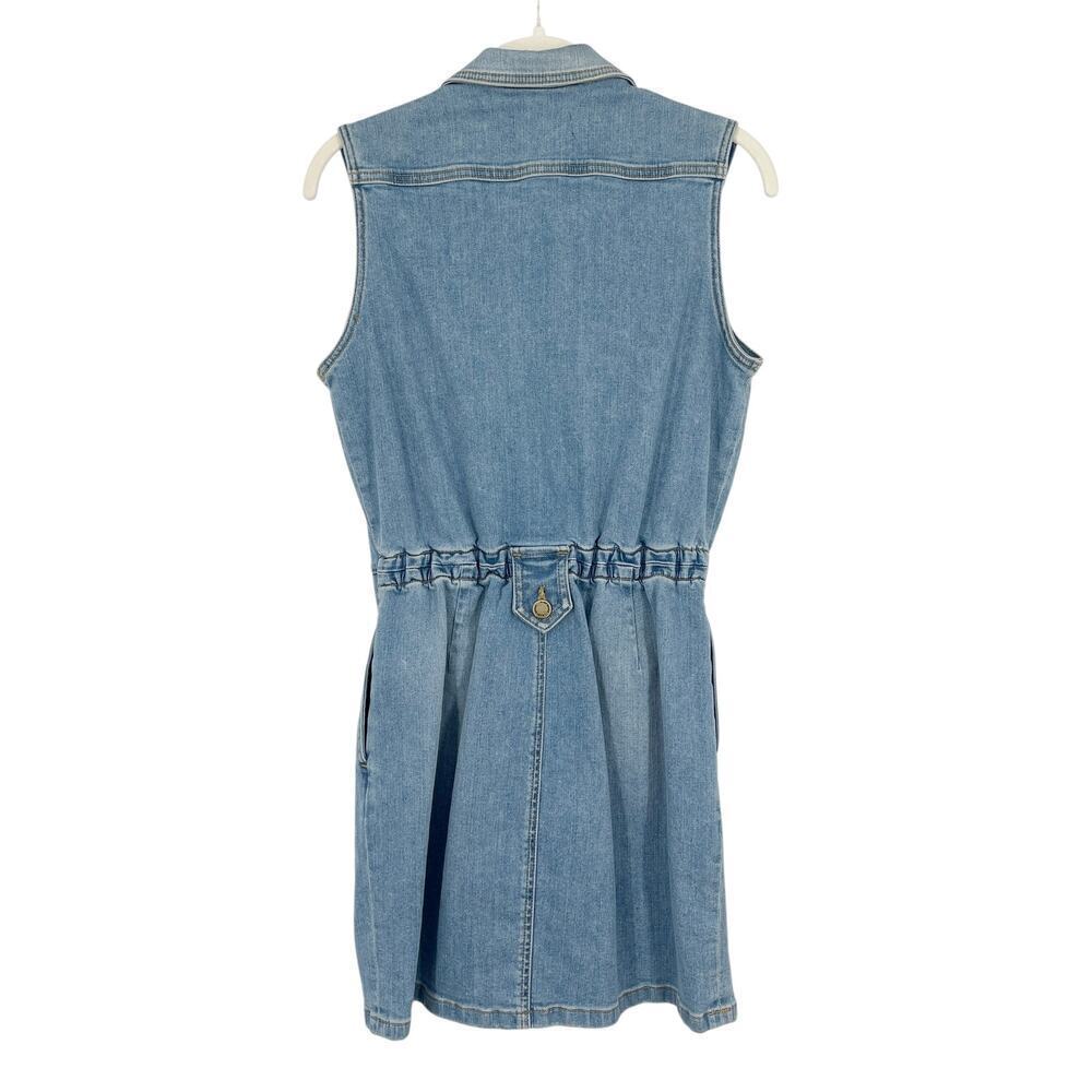 Ramy Brook Hedi Denim Mini Dress Button-Front Light Wash Y2K 90s Brittney - Picture 12 of 14